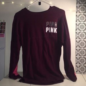 PINK- MAROON CREW NECK SWEATER